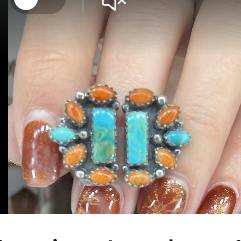 Kingman Turquoise Floater Sterling Silver Ring