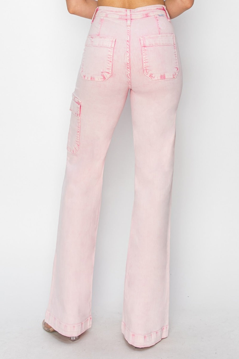 Kylie RISEN Full Size High Rise Cargo Pocket Jeans