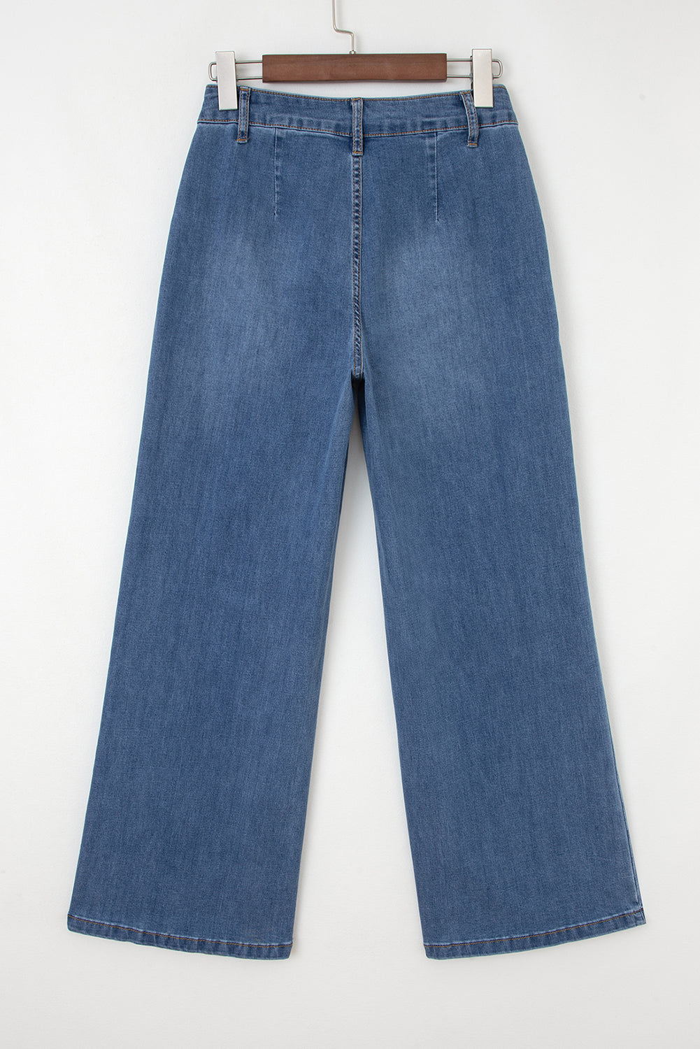 Ashleigh Blue Multi Buttons High Waist Wide Leg Jeans With Pockets