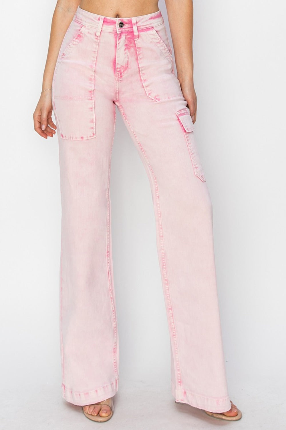 Kylie RISEN Full Size High Rise Cargo Pocket Jeans